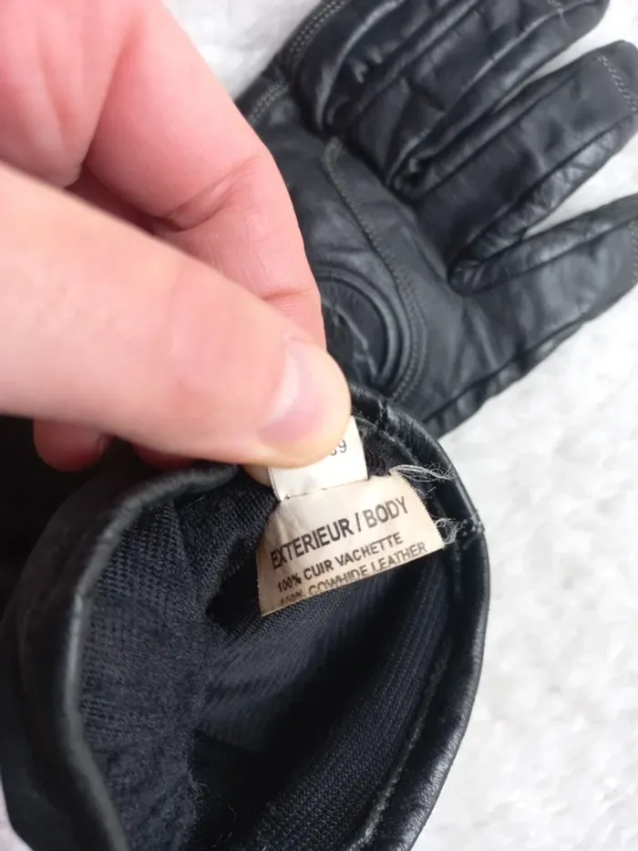 Gant en cuir, noir, femme bering. Taille s/m protection moto - photo numéro 4