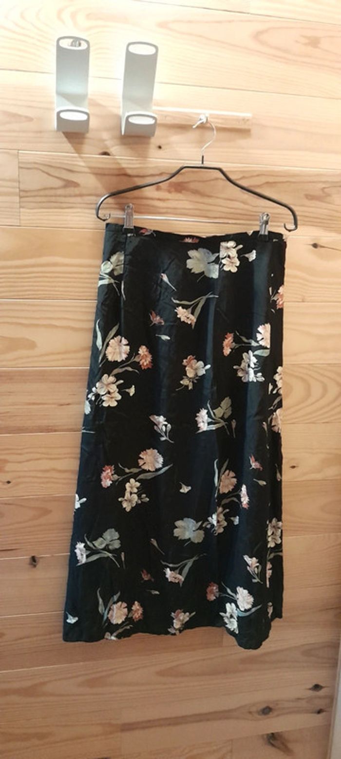 Jupe longue fleurie noir # made in 🇫🇷 - photo numéro 2