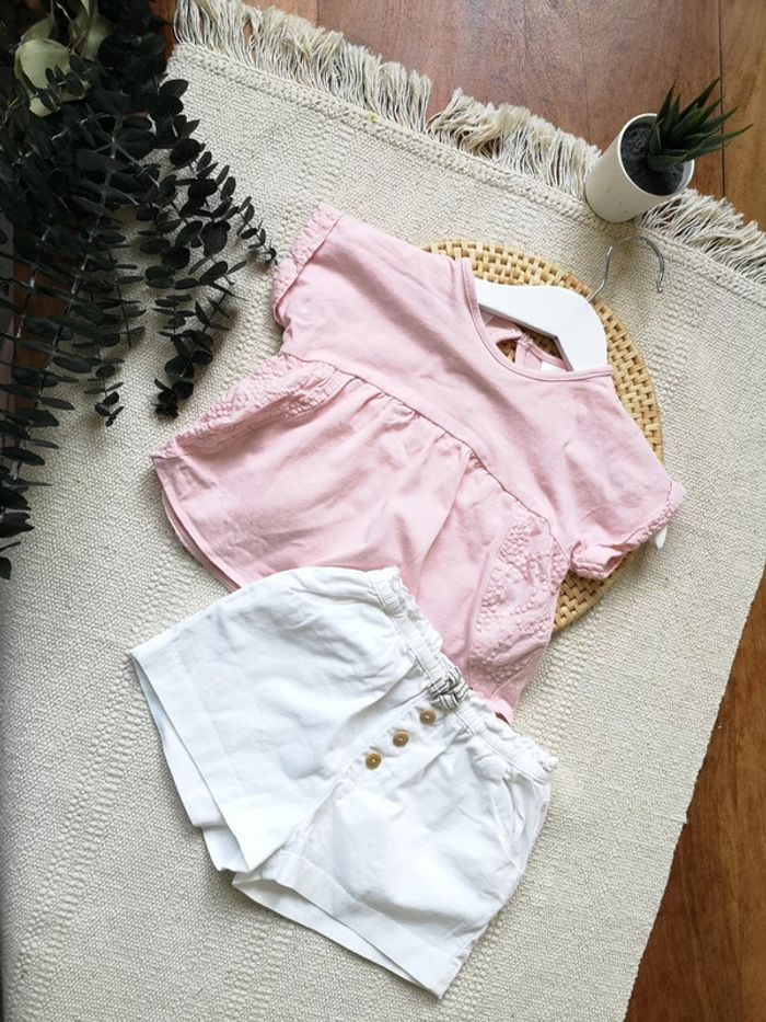 Ensemble zara 6 9 mois short haut