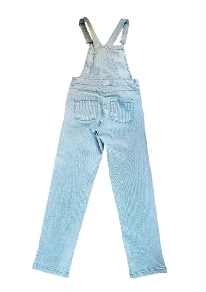 🩵Salopette longue rayée vintage 2000 Y2K white blue striped overalls🩵 - photo numéro 8