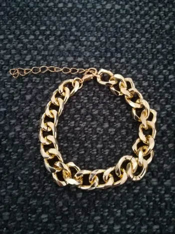 Joli bracelet doré, femme, anneaux, neuf