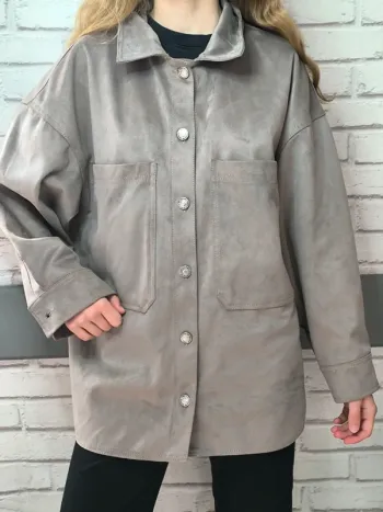 D4644 Blazer effet velours gris 34/36