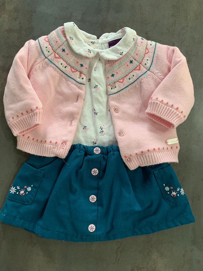 Ensemble 3 pièces jupe gilet t-shirt Sergent Major