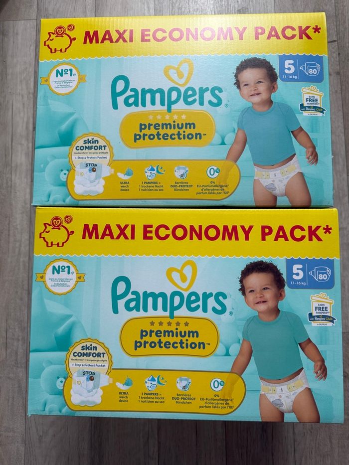 Lot de 2 maxi pack Pampers premium taille 5
