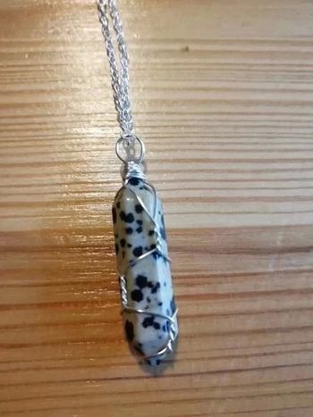 Pendentif et/ou pendule en Jaspe Dalmatien