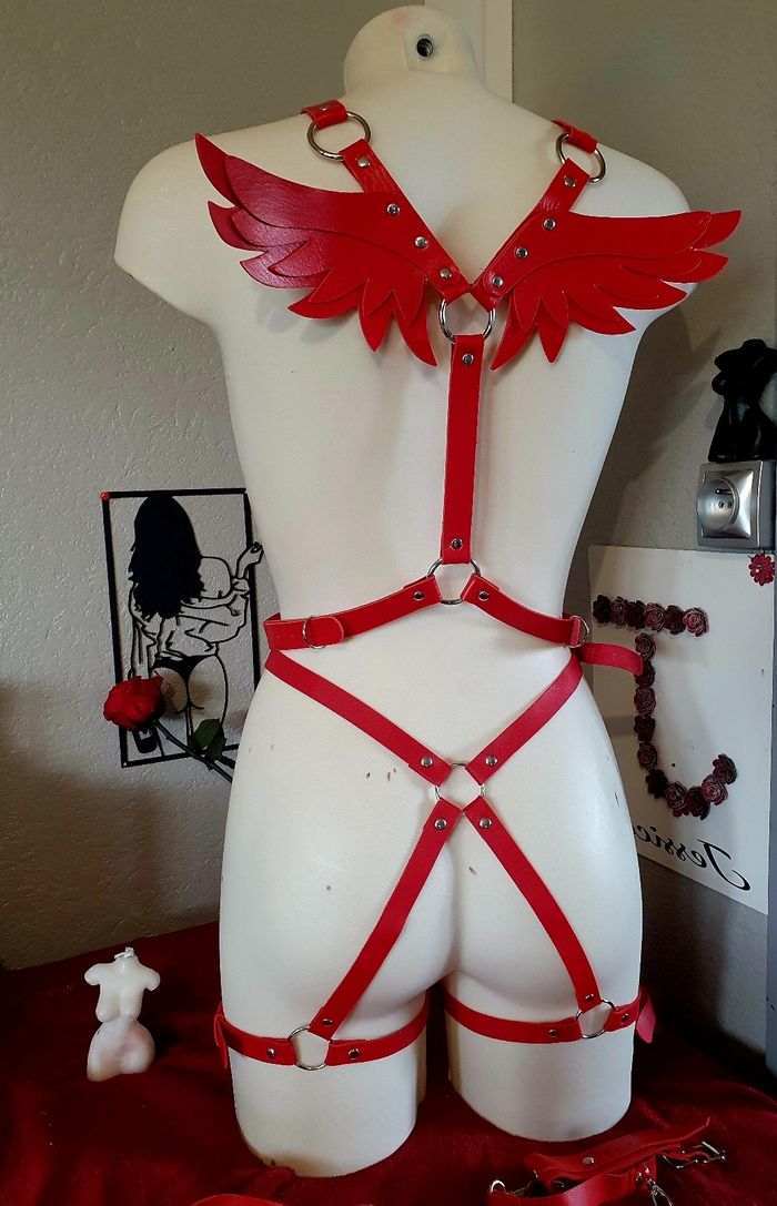 Ceintures rouges ailes festival costume bondage bd - photo numéro 3