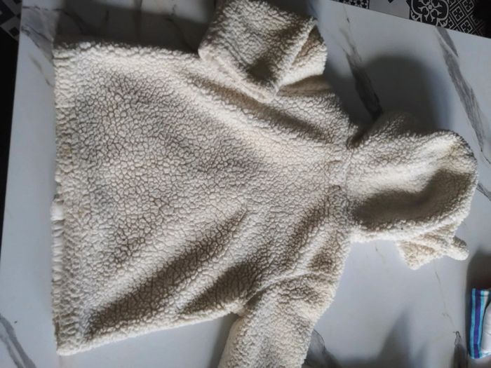 Gilet blanc ourson bébé 18 mois capuche - photo numéro 4