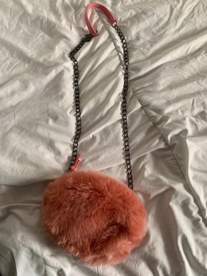 Sacoche moumoute rose (douce)