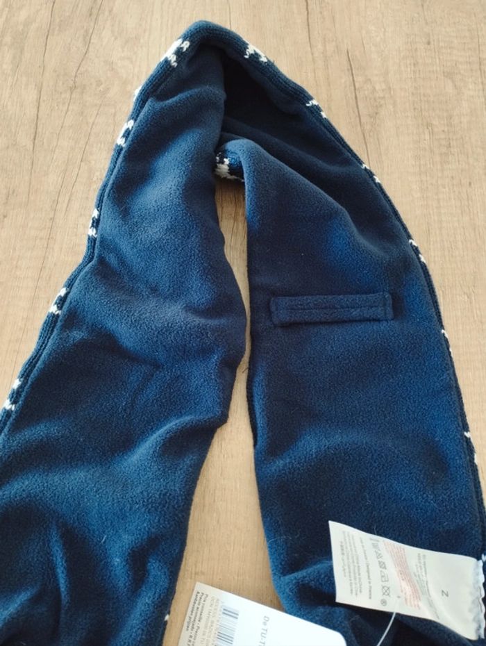 Écharpe garçon chaude bleue marine polaire étoiles TU Z'Génération - photo numéro 2