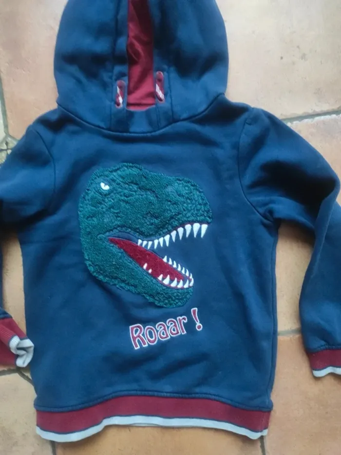 Sweat à capuche Dino – 8 ans – Bleu marine - photo numéro 3