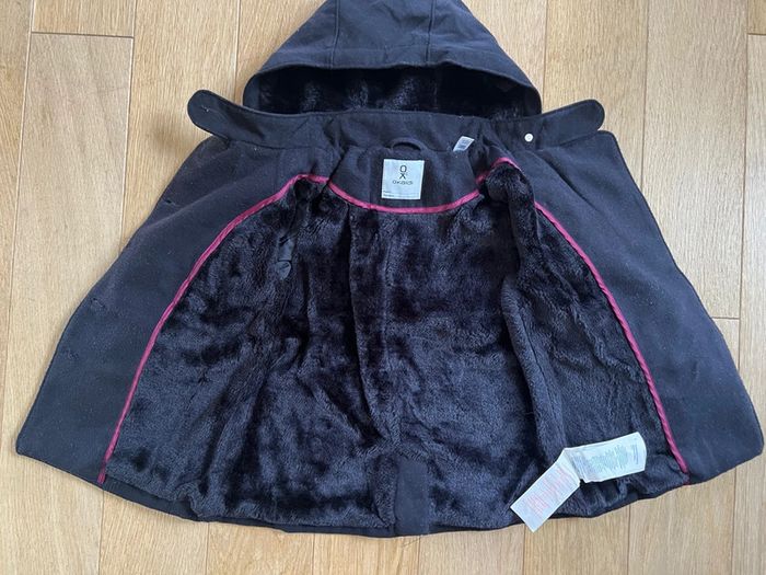 Manteau chaud fourrure fille okaidi bleu marine 3 ans très bon état - photo numéro 13