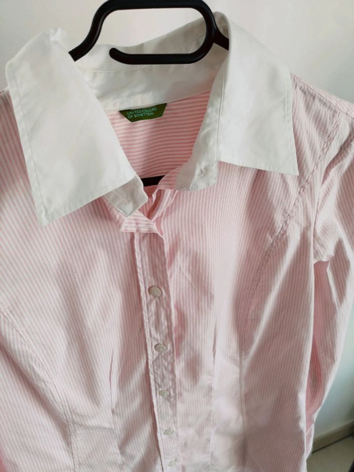 Benetton chemise rose 40 - photo numéro 3