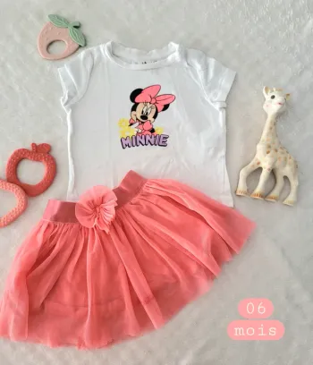 Ensemble t-shirt Minniz jupe Minnie 06mois