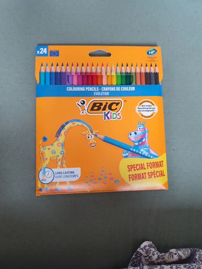 24 crayons de couleurs bic évolution