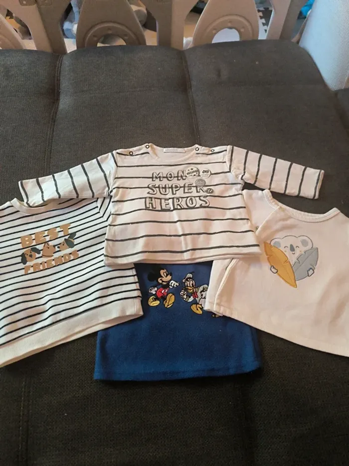 Lot 4 pulls/t shirt manche longues épais