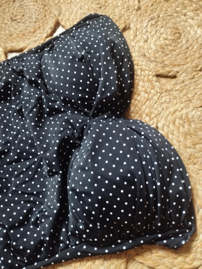 Maillot de bain pin UP noir à pois 42/44 - photo numéro 4
