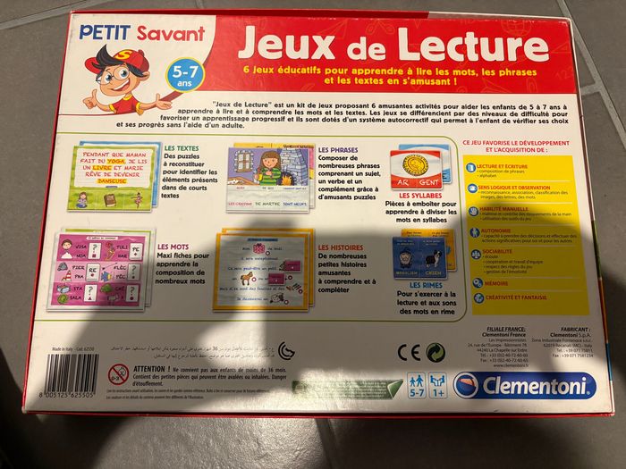 Jeu de lecture 5-7 ans jeu éducatif petit savant clémentoni - photo numéro 4