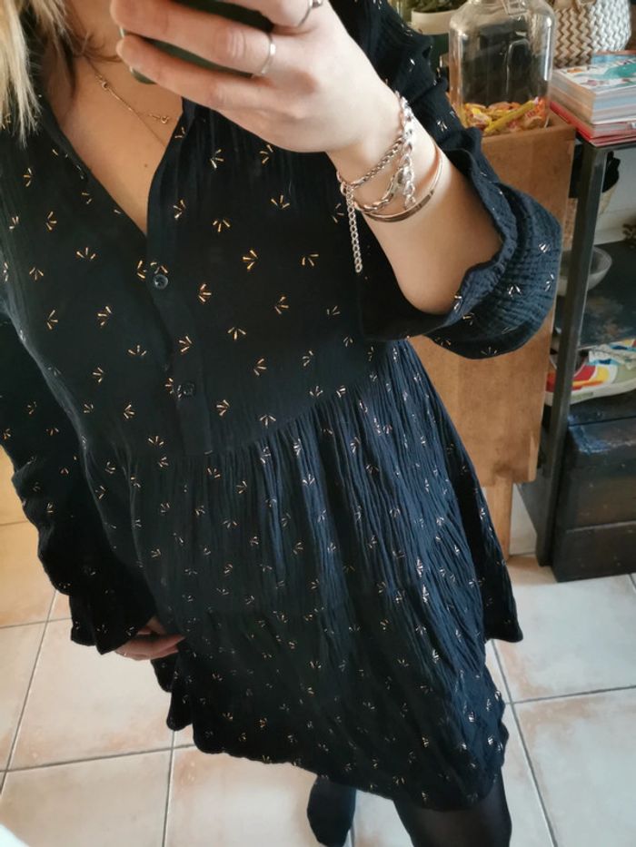 Robe baybdoll noir et doré