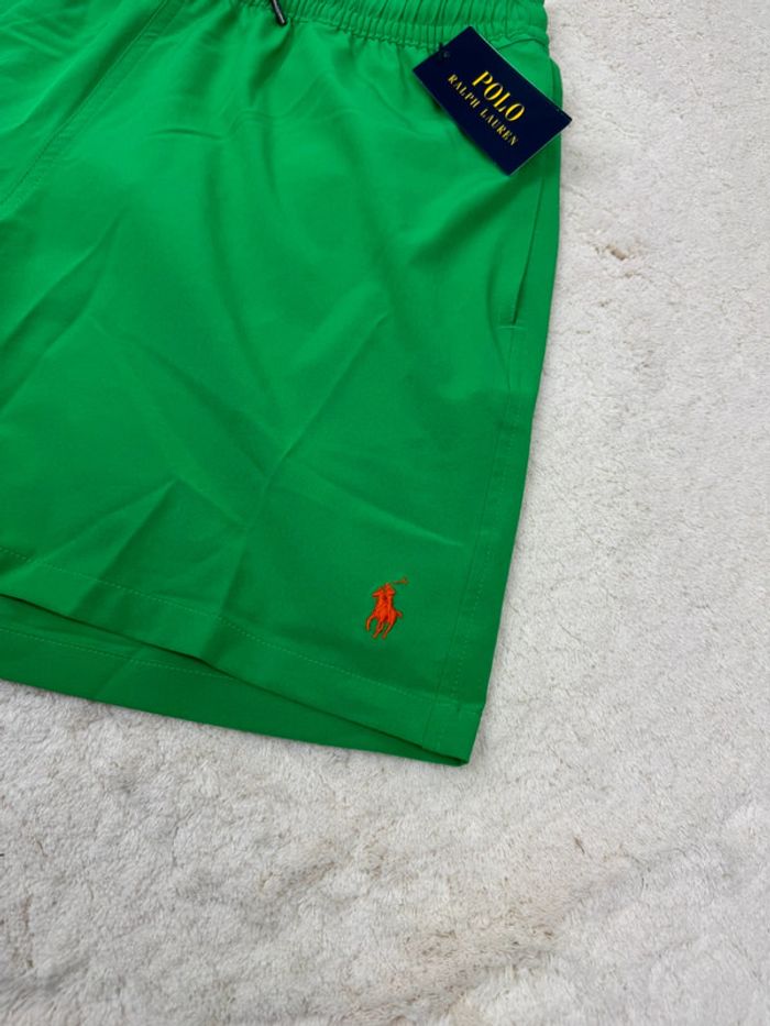 Short de Bain Ralph Lauren Vert Uni Neuf Taille M - photo numéro 3