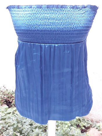 Top bustier satiné vert émeraude sans bretelles