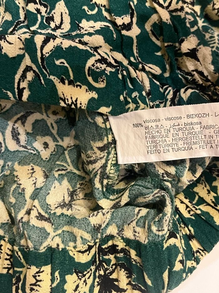 Blouse manches longues fleurie verte et beige zara taille S/36 - photo numéro 7