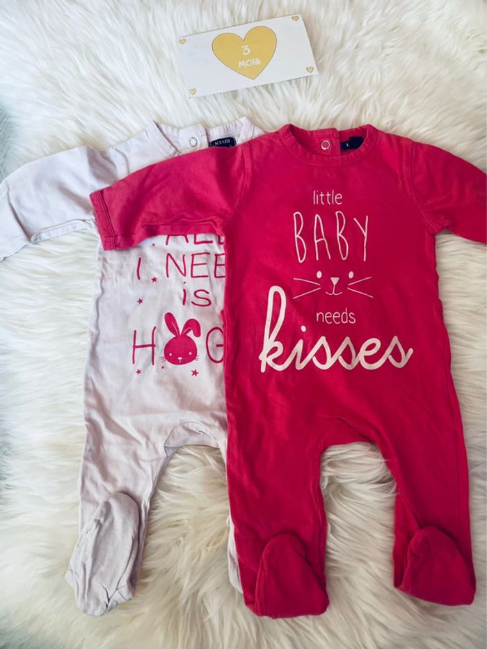 3 mois - lot 2 pyjamas coton
