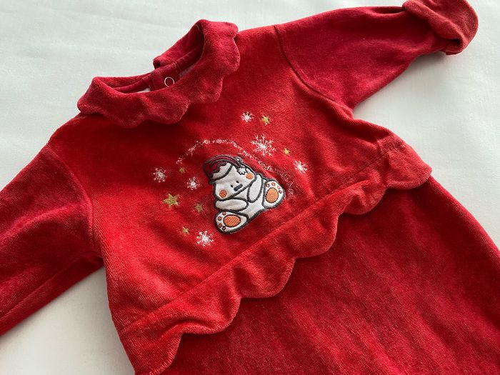 Pyjama en velours  rouge Noël Vertbaudet - photo numéro 2