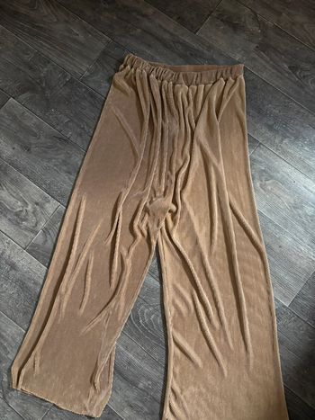 Pantalon fluide femme taupe cotelé XL
