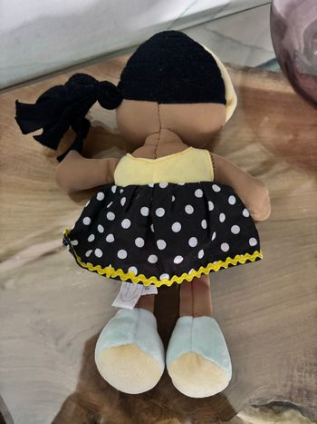 Poupée tissu peluche noire canelle doudou et compagnie