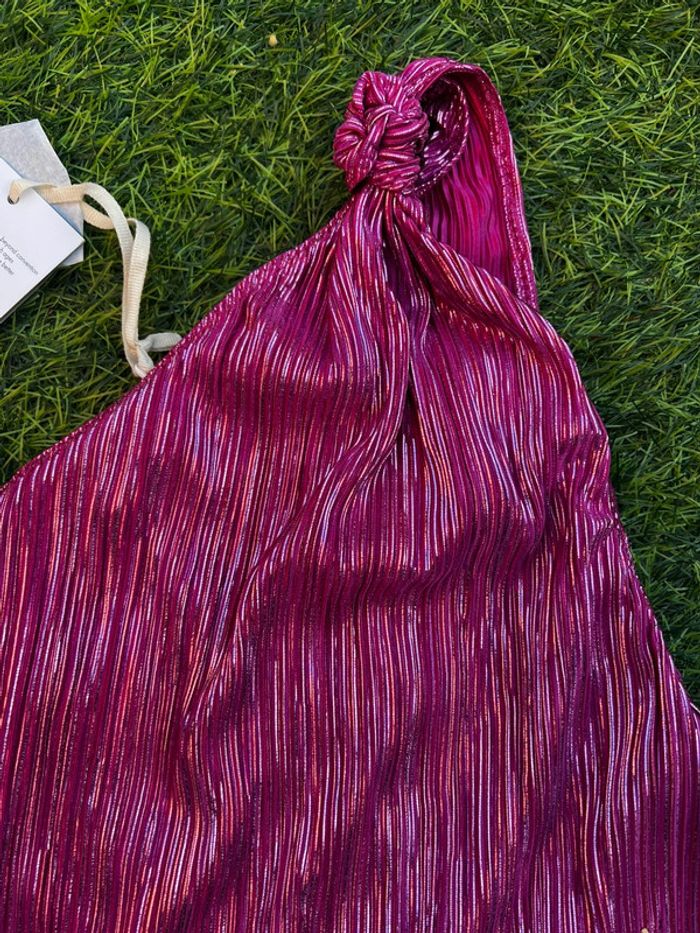Haut asymétrique rose pailletée - photo numéro 3