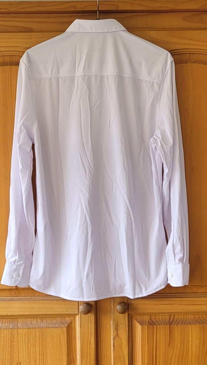 Le Coq Sportif Chemise ML TM - Blanche&Revers Rose- Officielle JO Paris 2024 - photo numéro 3
