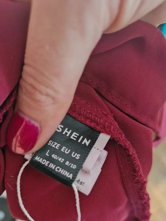 Robe longue dos nu bordeaux Shein – Taille L - photo numéro 3