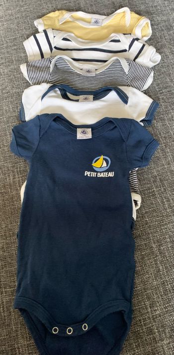 Bodies Petit Bateau manches courtes 3 mois