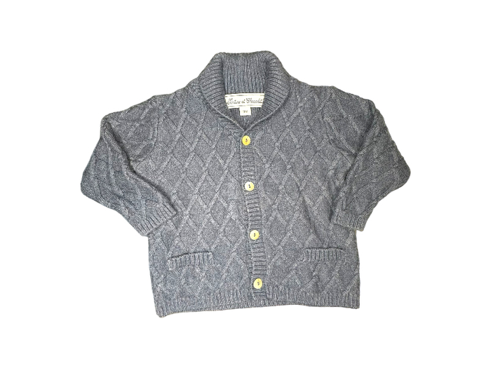 Gilet bleu tempête Tartine et Chocolat 9 mois TBE (32€) - photo numéro 2