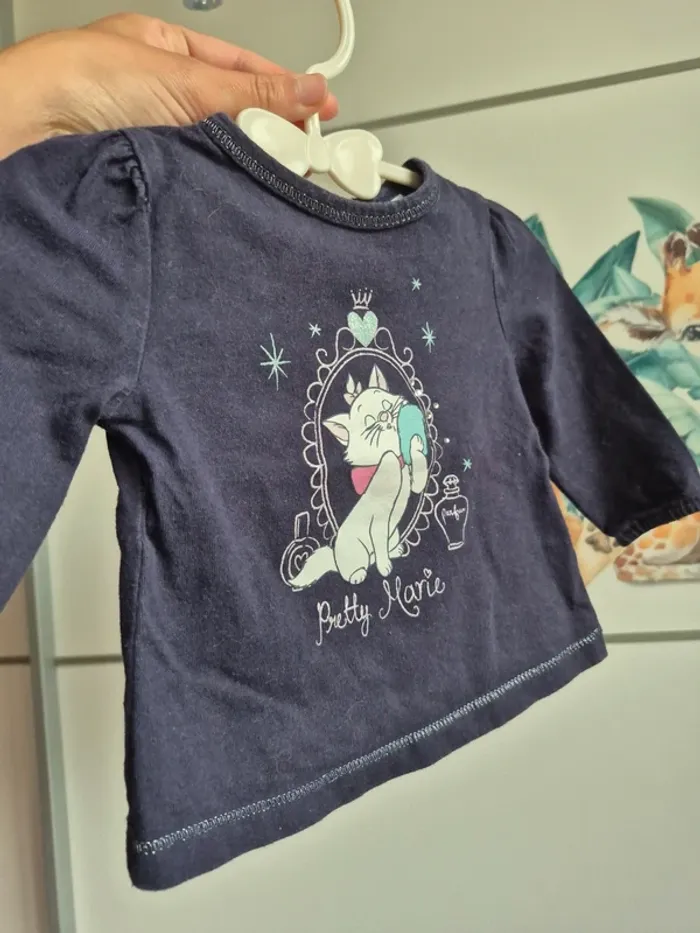 Haut manches longues disney marie 3mois - photo numéro 3