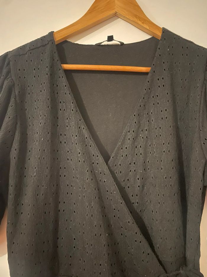 Robe cache cœur manches bouffantes courtes - photo numéro 2