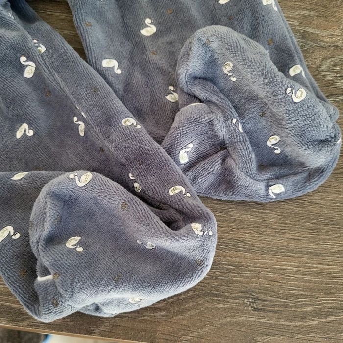 Tissaia- pyjama coton velours gris 6 mois - photo numéro 4