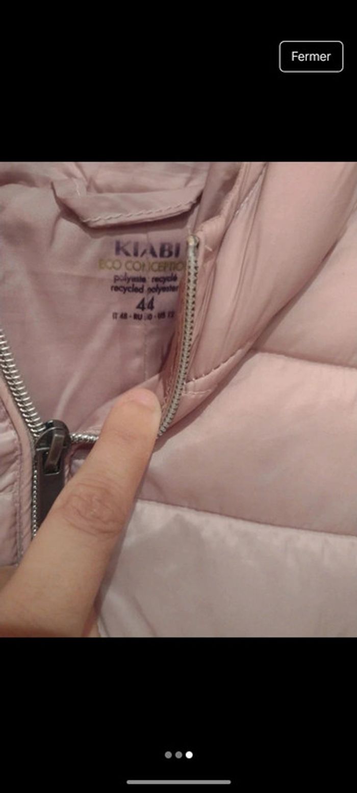 Doudoune femme rose pâle taille 44 Kiabi - photo numéro 2