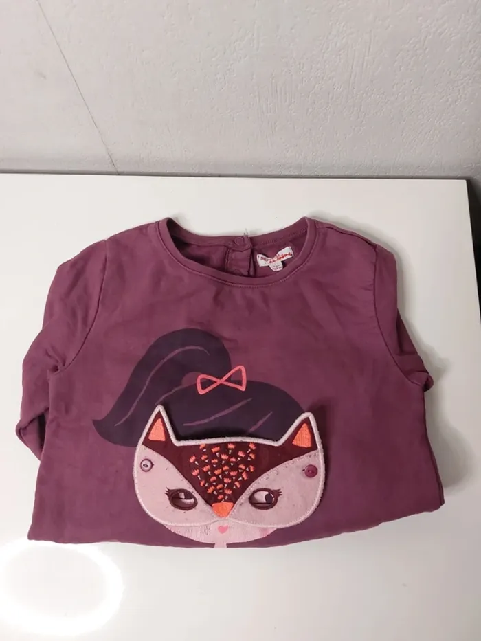 Sweat-shirt bordeau "Du pareil au même" - photo numéro 2