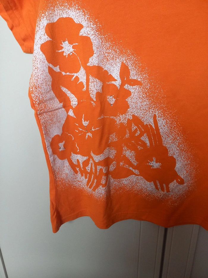 Tee-shirt femme manches courtes orange - photo numéro 3