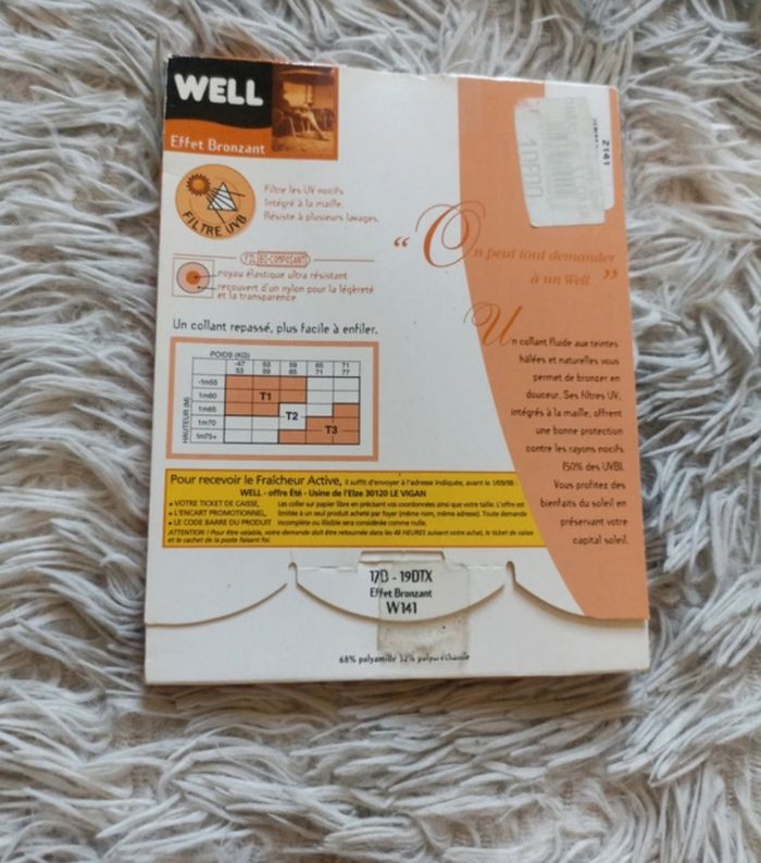 Collants Well effet bronzant hâle naturel taille 1/S