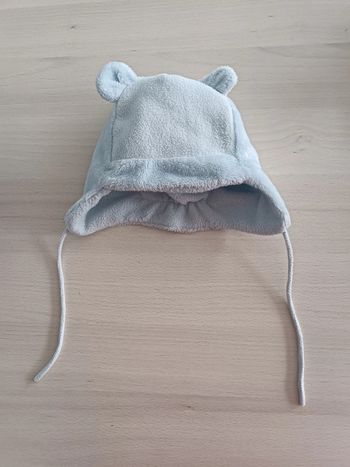 Bonnet ourson bleu