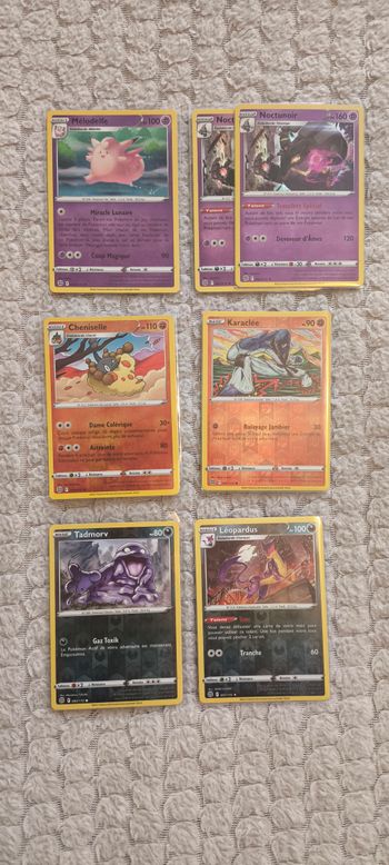 Lot de 7 cartes Pokémon Stars Étincelantes - Reverses & Holos