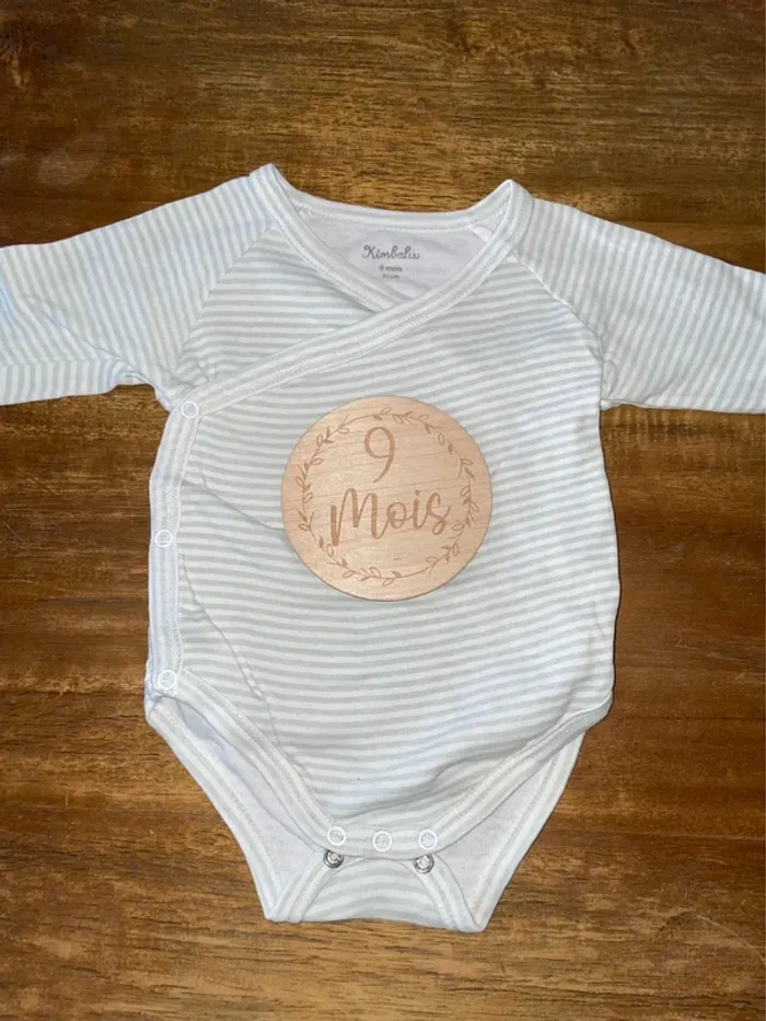 Lot de 3 bodies filles manches longues - 9 mois - photo numéro 2
