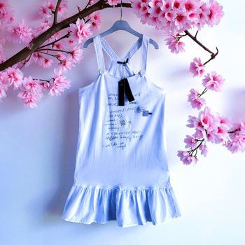 IKKS - NEW - ROBE FILLE A BRETELLES DÉTAILS VOLANT, FANTAISIES & PAILLETÉ 12A