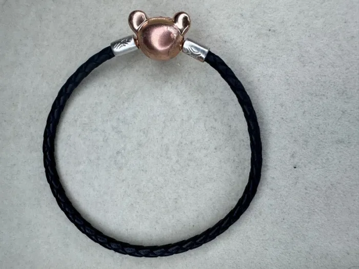 Bracelet Pandora Authentique en cuir noir Princesse Lion 18 cl - photo numéro 2