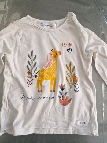 Tee shirt blanc cassé fille