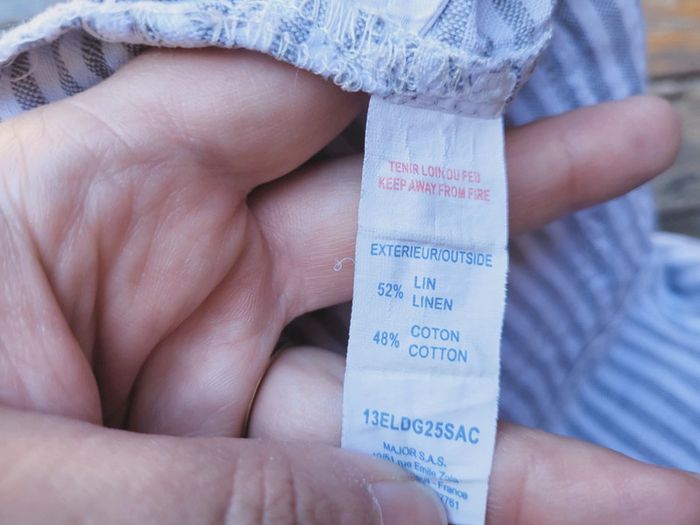 Superbe salopette short légère (lin et coton) Natalys, blanche rayée gris/bleu, 12 mois (1an) - photo numéro 5