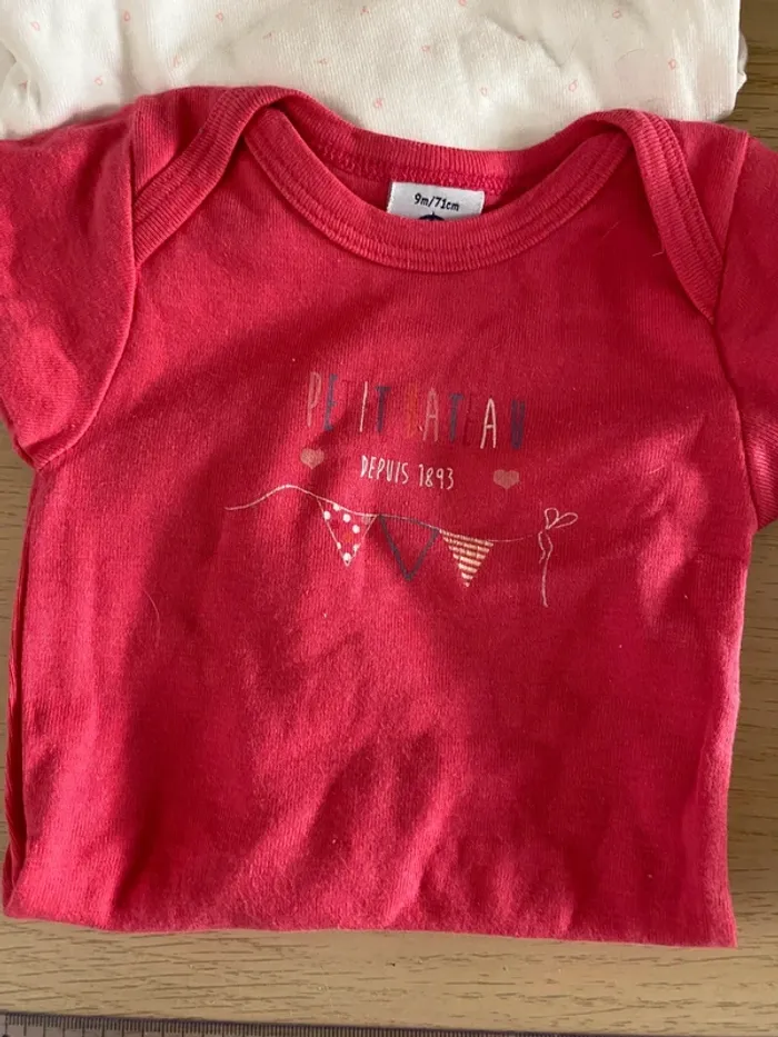 9 mois 71 cm body manches longues courtes petit bateau rose fille bébé collants - photo numéro 2