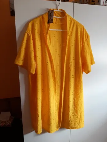 Veste chemise jaune ocre